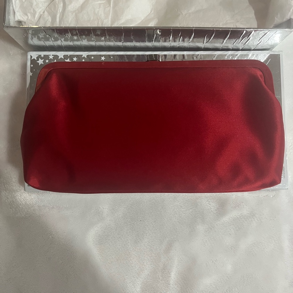 Michael Kors Scarlet Satin Clutch - Picture 4 of 8